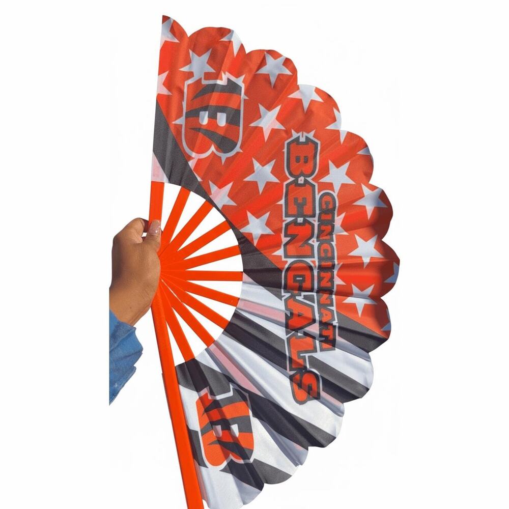Bengals Hand Fan - Orange & Black NFL Folding Fan